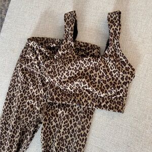 Varley cheetah print bra & legging set